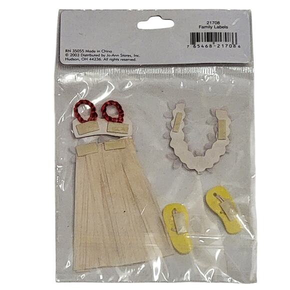 VTG 2000s JoAnn Craft Essentials Luau Hawaiian Hula Embellishments Scrapbooking - Picture 3 of 4